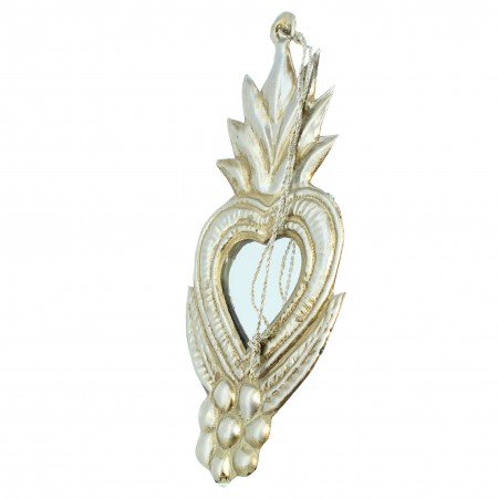 Golden heart pendant with mirror