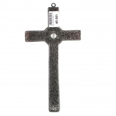 Cross of Saint Michael in metal and red background