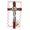 Cross of Saint Michael in metal and red background