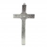Cross of Mary who Unties Knots in metal and white background