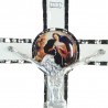 Croce di Madonna che Scioglie I Nodi in metallo e sfondo bianco