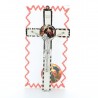 Croce di Madonna che Scioglie I Nodi in metallo e sfondo bianco