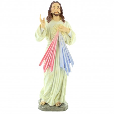 Statue de Jésus Miséricordieux en résine ivolite 21cm