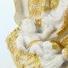 Presepe della Sacra Famiglia da 12 cm in bianco e oro