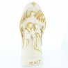 Statue blanche et dorée de la Sainte Famille et un ange