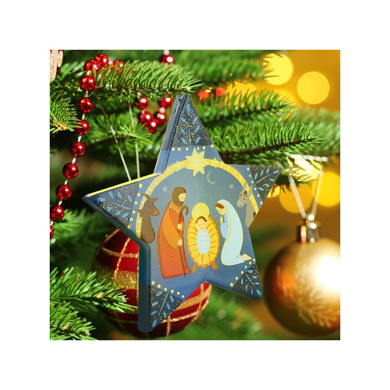 Décoration De Noël En Bois : Crèche De La Nativité - 12 Pièces Avec Ficelle Pour Sapin, Cheminée Ou Porte