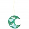 Angel tree decoration in green wood