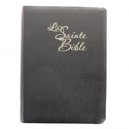 La Sainte Bible avec couverture en cuir et feuilles dorées