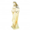 Statue de la Vierge à l'Enfant en résine blanche et pailletée 19cm