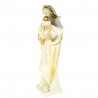 Statua della Madonna e del Bambino in resina bianca e glitter 19 cm