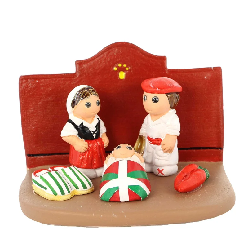 Ceramic Nativity Scene Basque Country 8x7cm