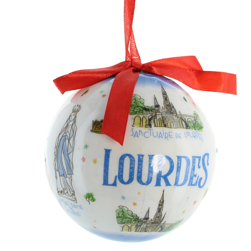 Boule à Neige Souvenir De Lourdes - Couleur Jade, D'occasion, Objet De Décoration Vintage