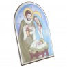 Cadre de la Sainte Famille sur plaque métal coloré 15cm