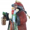 Statua di Babbo Natale con bastone e lampada 15cm