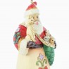 Father Christmas statue with cat in bag 9cm in resin