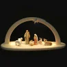 Crèche en bois de 22 cm et 9 pièces éclairage LED