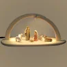 Crèche en bois de 22 cm et 9 pièces éclairage LED