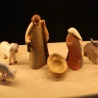 Crèche en bois de 22 cm et 9 pièces éclairage LED