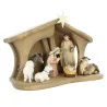 Wooden Nativity Scene 9 characters,LED lighting 15cm