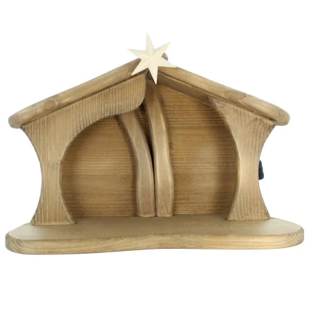 Wooden Nativity Scene 9 characters,LED lighting 15cm