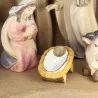Wooden Nativity Scene 9 characters,LED lighting 15cm