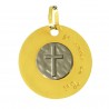 Médaille en or 18 carats avec croix gravée "je crois en Toi" 18mm