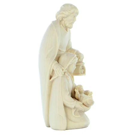 Scultura in Legno d'acero della Sacra Famiglia 10 cm