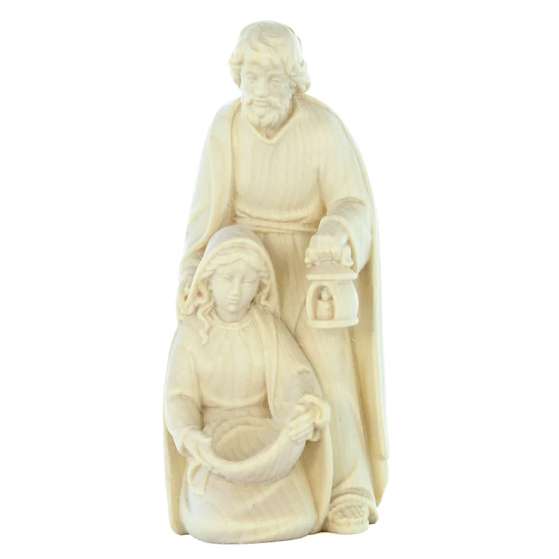 Scultura in Legno d'acero della Sacra Famiglia 10 cm