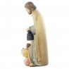Statue de la Sainte Famille en bois coloré en 10cm