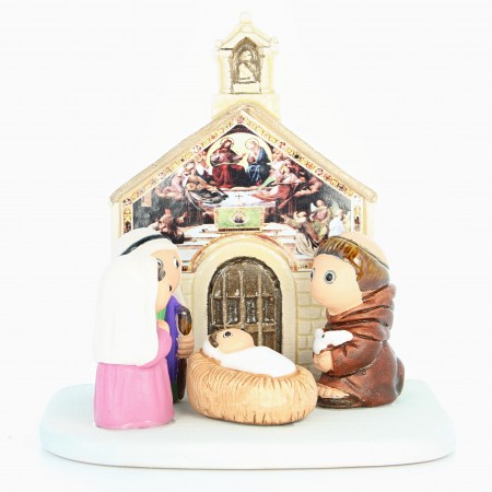 Presepe di Assisi in ceramica 8x7cm