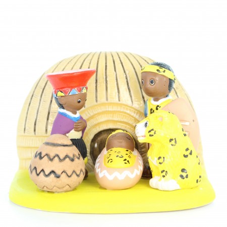 Presepe de Sudafrica in ceramica 8x7cm