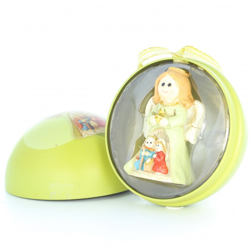 Christmas bauble with angel statue and cot 5cm