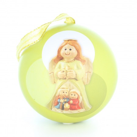 Christmas bauble with angel statue and cot 5cm