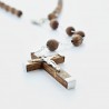 Chapelet de Jérusalem en bois d'olivier avec chaîne en métal