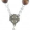 Jerusalem rosary in olive wood with metal chain