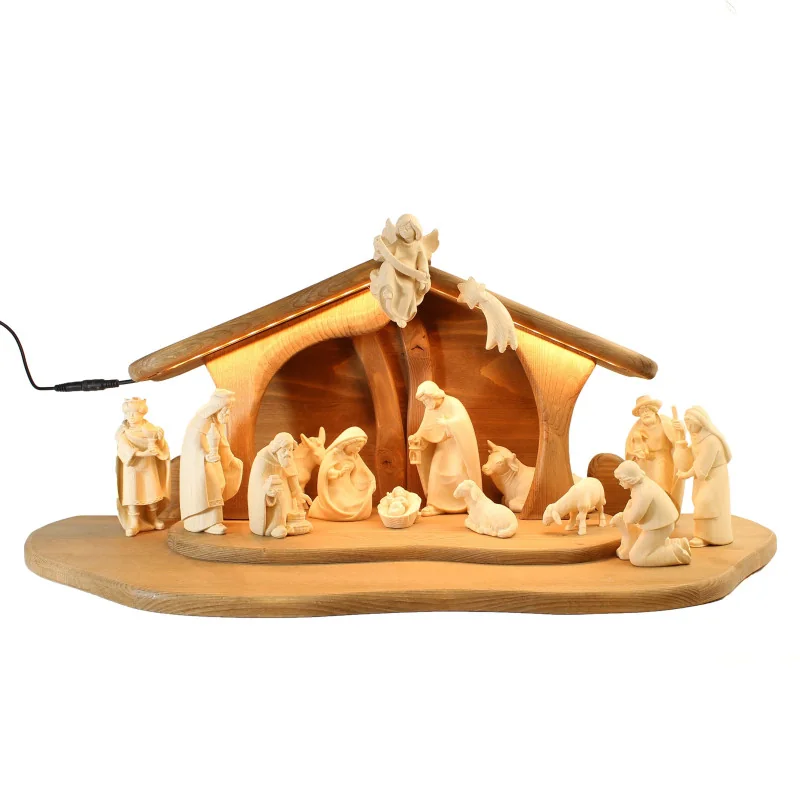 Wooden Nativity Scene 12 cm and 17 pieces
