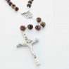 Lourdes rosary in teak wood and metal cross