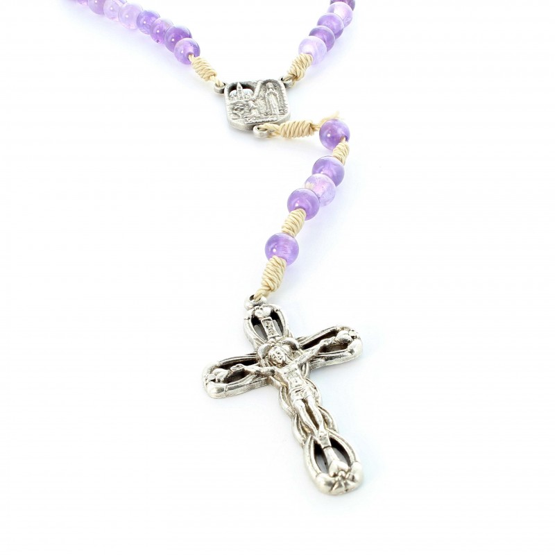 Lourdes rosary in Quartz stones