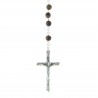 Chapelet de Lourdes en bois de teck et croix métal