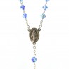 Pearl rosary with violet Miraculous Medal