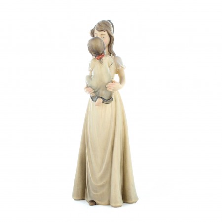 Statue Mère aimante en bois 20cm
