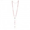 Flame of Love devotional rosary in red resin and silver chain