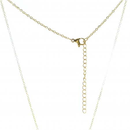 Pendentif coeur nacre , médaille de Saint Michel sur Chaîne dorée