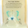 Small glass angel on stand with prayer