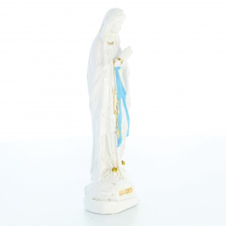 Statue Notre Dame de Lourdes en résine effet céramique 10cm