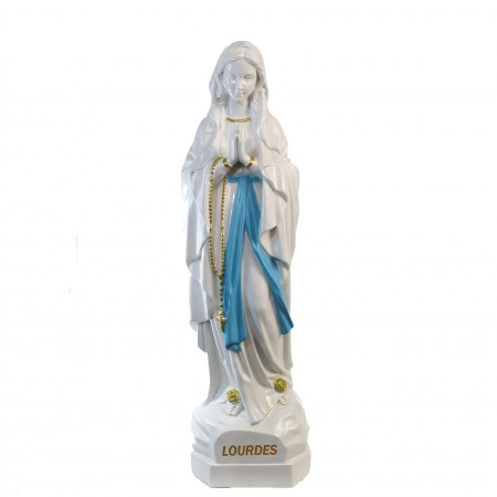 Statua in resina effetto ceramica di Nostra Signora di Lourdes 60 cm