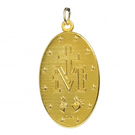 Medaglia Miracolosa in metallo smaltato oro e blu 40 mm
