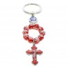 Apparition tenfold keyring with rose-shaped beads