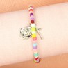 Bracelet perles multicolores et coeurs