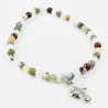 Elastic bracelet with natural stones and cross